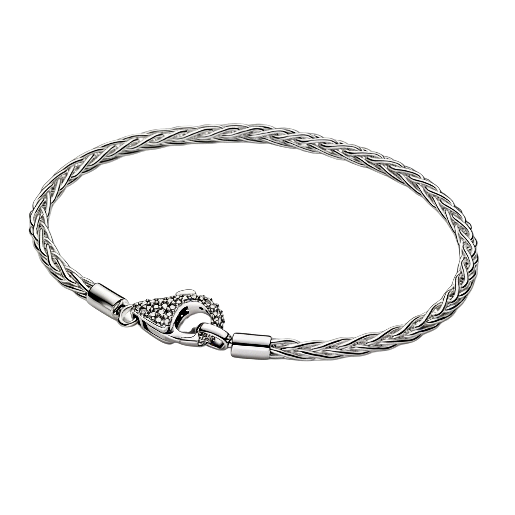 Neue 925 Silber Armband mit Offener Elliptischer Kette und Regenbogen-Geflochtener Schnur, DIY Modeschmuck für Damen