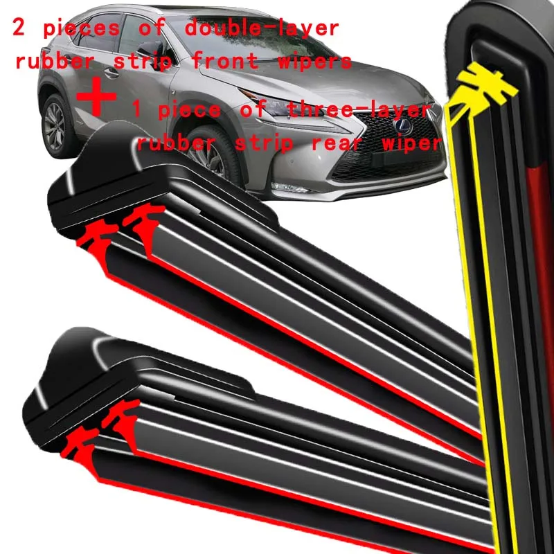 

Wiper Front & Rear Wiper Blades Set For Lexus NX Series NX200 NX200t NX300h 2014 - 2019 Windshield Windscreen Window 26"16"12"