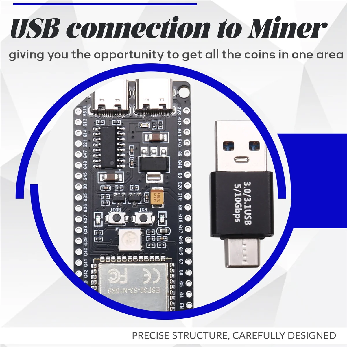 

SuperSuper 2PCS BTC Miner Solo Lottery Miner 70-80KH/S+USB Adapter Bitcoin BTC Miner Asic Mining WiFi Low Power Hot Sale