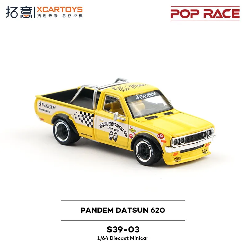 XCARTOYS Scale Cars For Collector POPRACE Alloy 1/64 Nissan Datsun PANDEM DATUN 620 Moon Eyelid Truck Mold