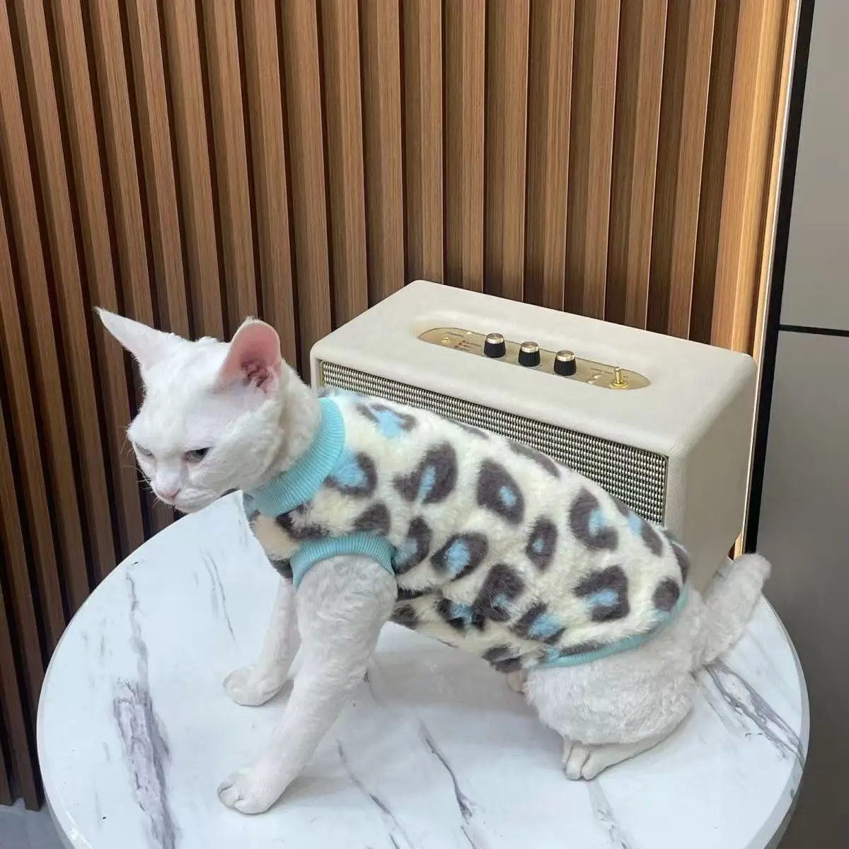 Derby Cat Hairless Cat Winter Warmth Plush Fur Two-Legged Suit Suitable for Small to Medium-Sized Cat Base Layers Machine Washab