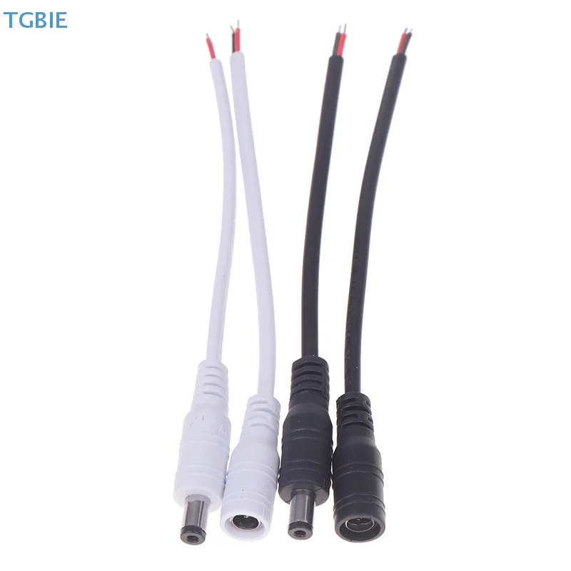 Câble d'alimentation cc en queue de cochon, 5.5mm X 2.1mm, connecteur mâle femelle 22awg pour alimentation 12V, adaptateur de caméra de vidéosurveillance, bande LED DVR, 10 pièces