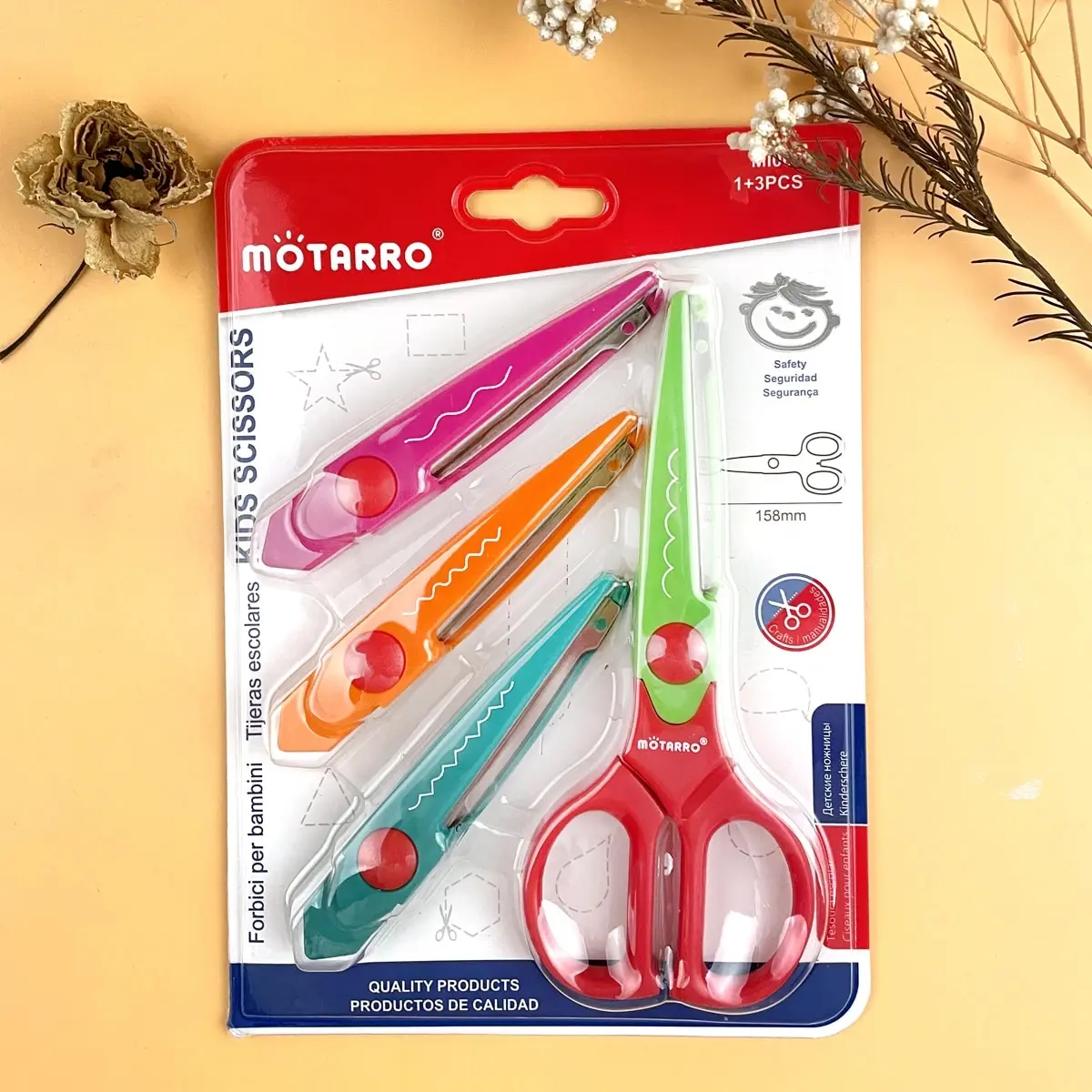 MOTARRO 4 Style/Set Minimalistic Lace Scissors Wavy Pattern Small Round Head Children Special Student Art Tool Stationery