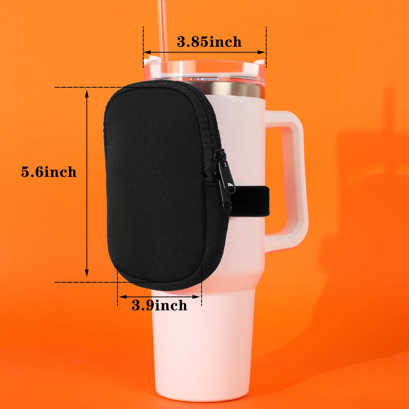 Water Bottle Pouch Tumbler Compatible Bag Neoprene Wrist Gym Accessories For Women Men Sport Handheld Caddy Adjustable 40oz 30oz