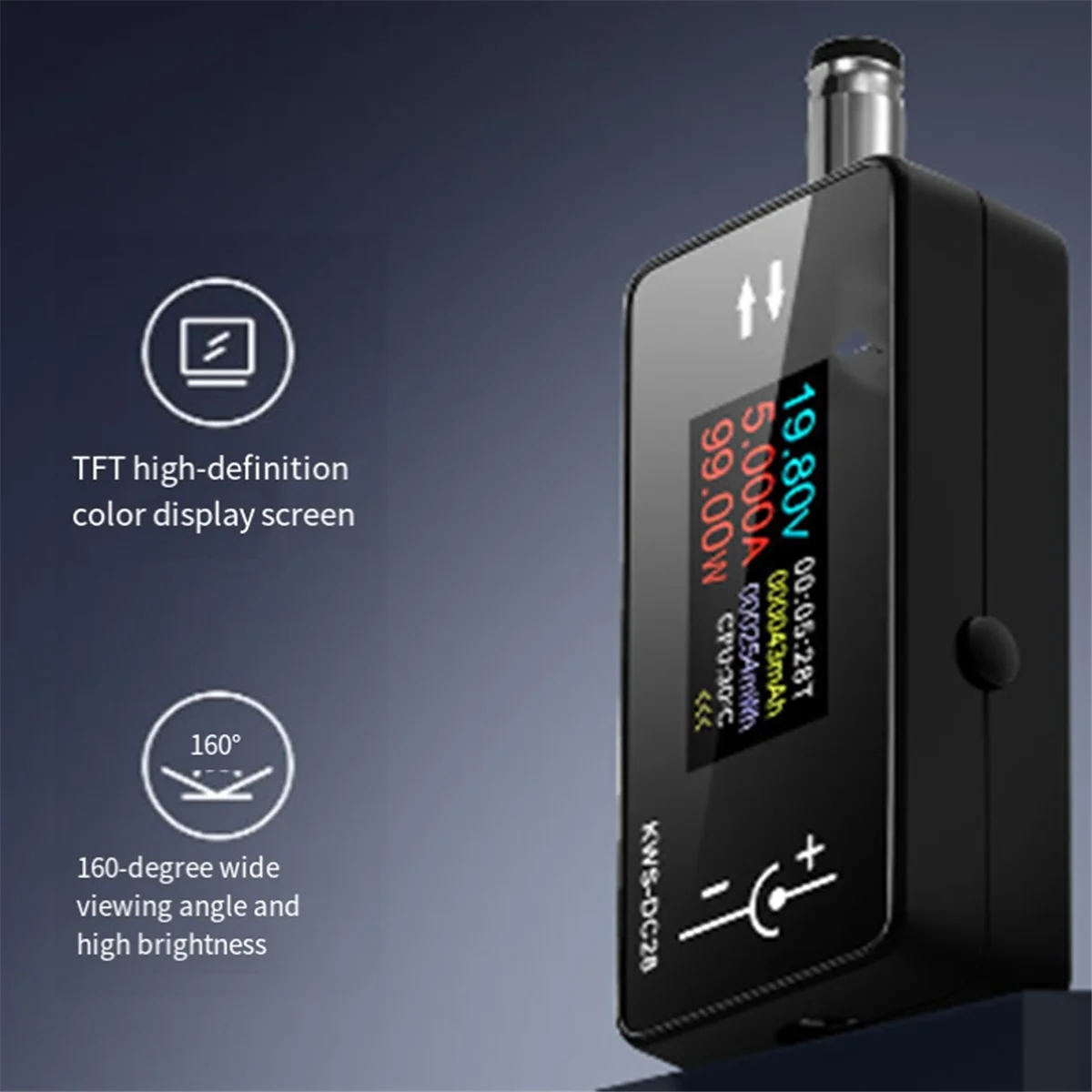 2025 + KWS-DC28 0,96 pulgadas TFT HD pantalla Digital voltaje CC amperímetro medidor de potencia probador de carga de teléfono móvil Detector electricista