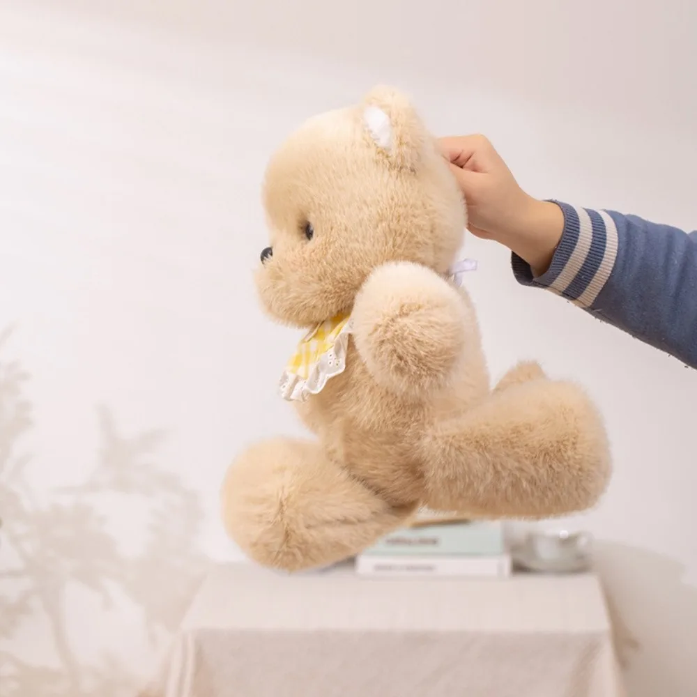 New Running Bear Plush Toys Cartoon Rabbit Stuffed Stuffed Animal with Bib 40cm Running Animal Kids