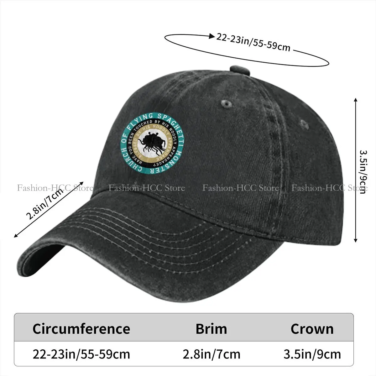 Round Baseball Caps Peaked Cap Pastafarianism FSM Flying Spaghetti Monsterism Sun Shade Hats Men Women