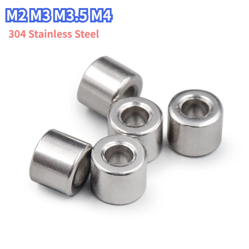 M2 M3 M3.5 M4 304 Stainless Steel Bushing Washer Gasket Unthreaded Round Hollow Standoff Spacer Sleeve OD 4/5/6/7/8/9/10mm