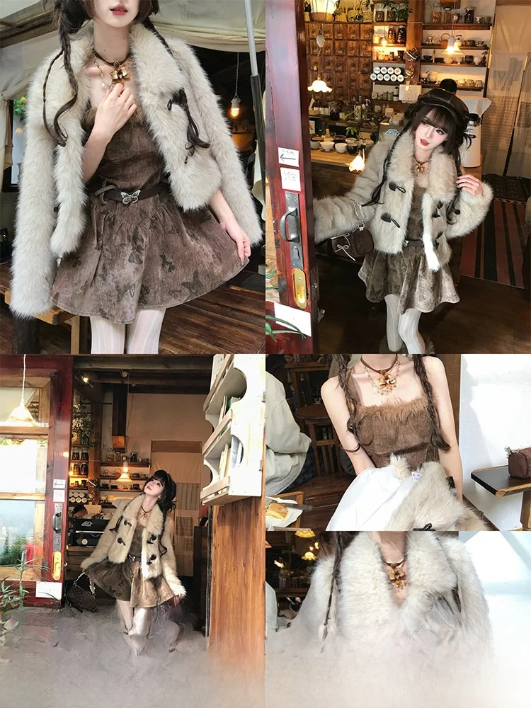 

Ретро-платье из бархата цвета янтарного мерцания с коричневыми бретелями, женское зимнее вечернее короткое платье с винтажной сборчатой талией