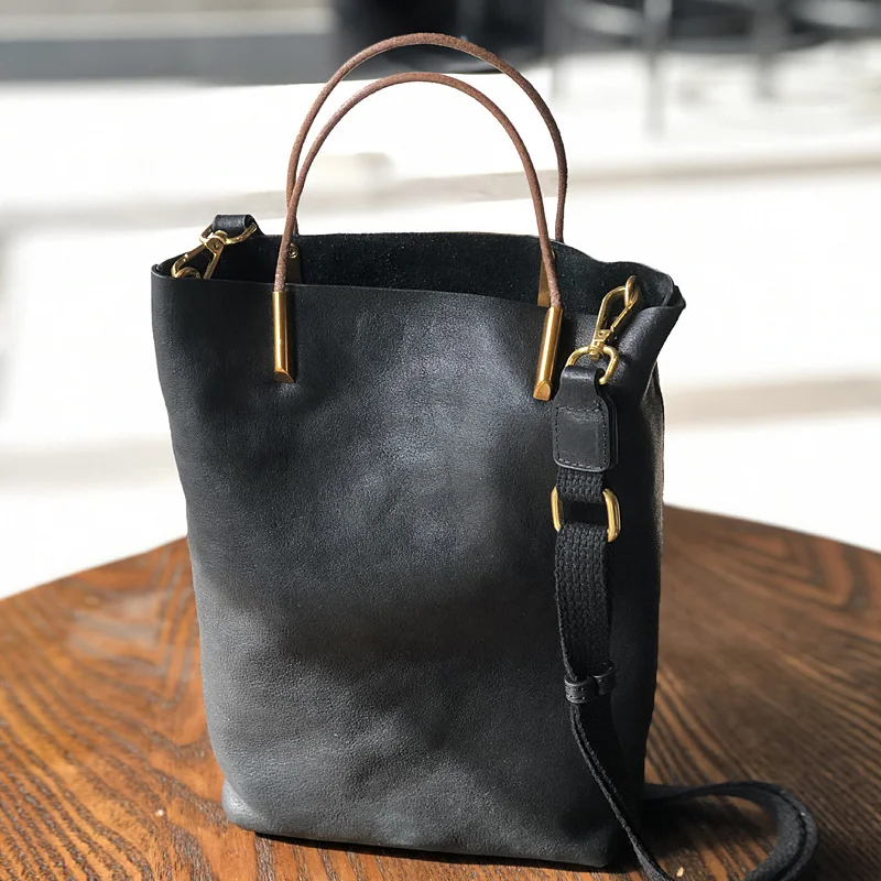 Simple Genuine Leather Women Bag New Retro Nature Soft Cowhide Handbag Versatile Designer Handbags High Quality Shoulder Bags