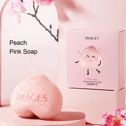 Peach Pink Cleaning Soap Whitening Scrub Face Body Soaps Moisturizing Cleansing Body Buttock Skin Care 90g Peach-Heart Shape