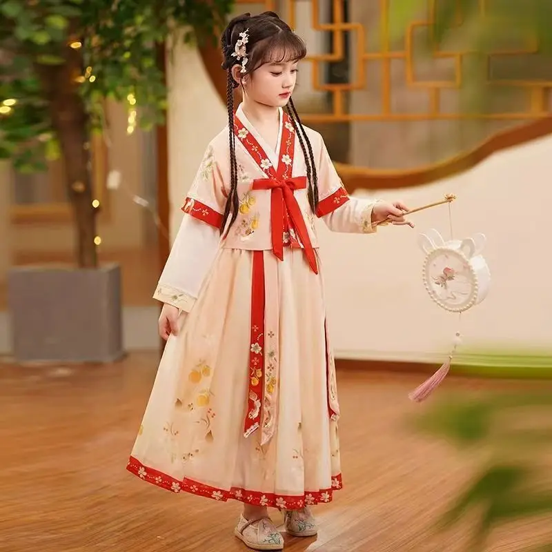 New girls' retro Chinese Hanfu dress