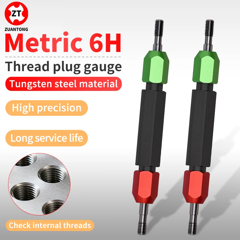 Solid Carbide Thread Plug Gauge 6H Precision Internal Thread Inspection CNC Machining and Industrial Quality Control M2-M12 1PCS