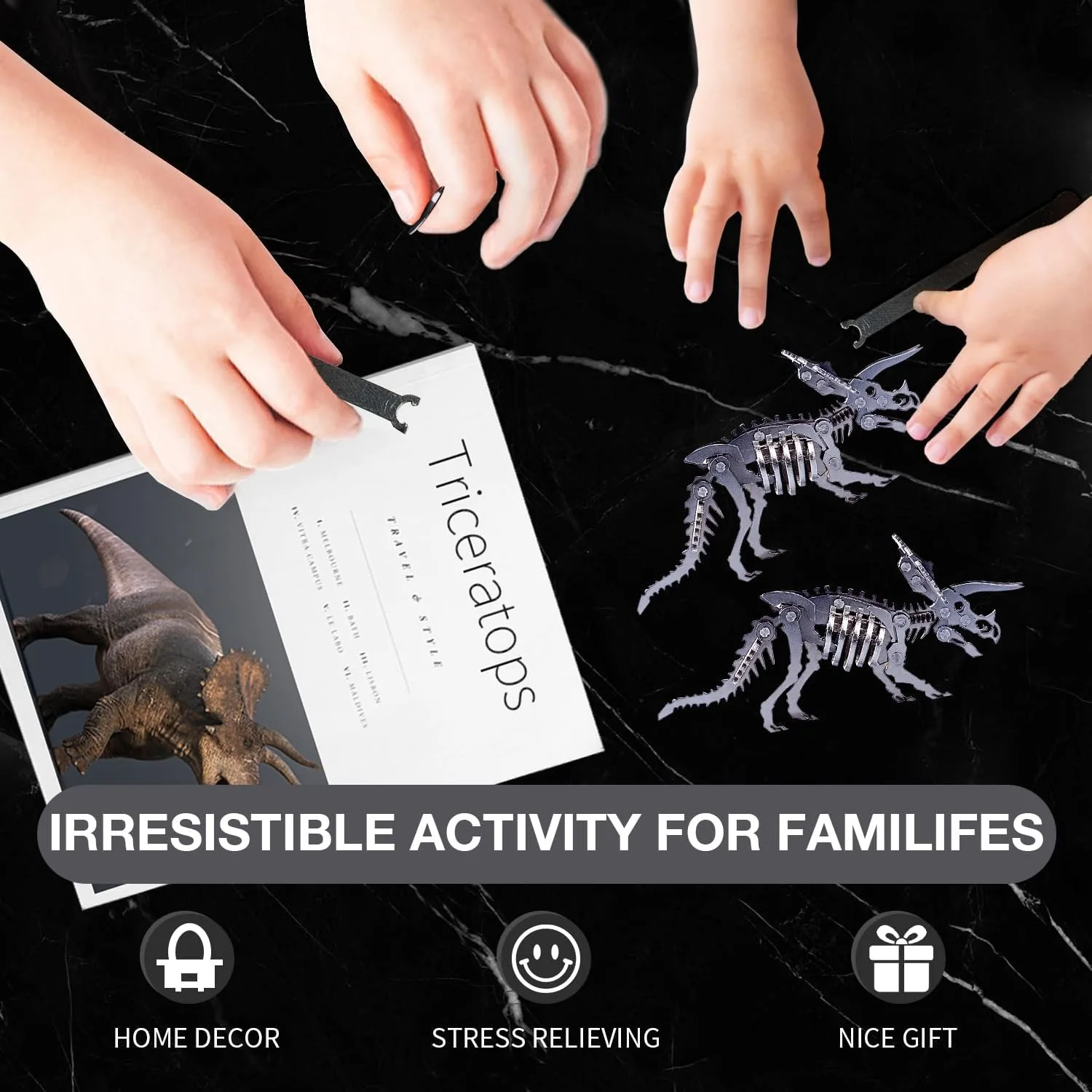 Dinosaure en métal 3D pour adultes, Steel Warcraft Series Challenge, Animal Art Craft, Mini puzzle décoré, DIY