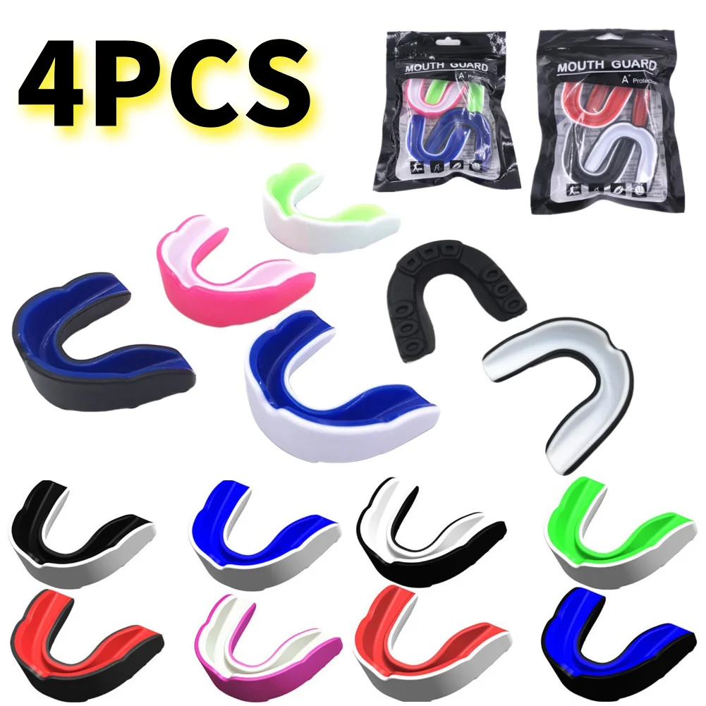 

4Pcs Mouth Guard Boxing Gum Shield MMA Martial Arts Mouth Guard Sports Mouthguard for Football Wrestling Hockey Lacrosse Boxing