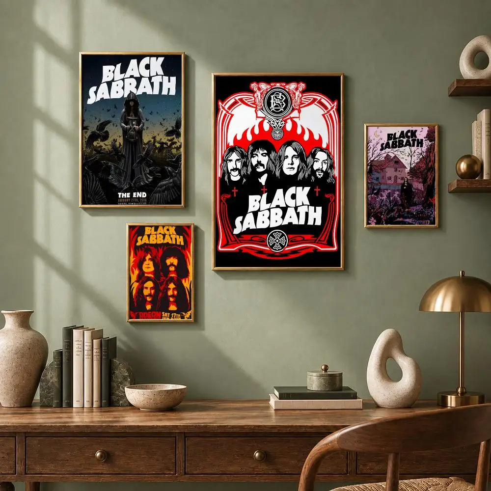Gothic Band B-Black SabbathS Poster HD Self-Adhesive No Residue After Removal Ideal for All Kinds of Wall Decor