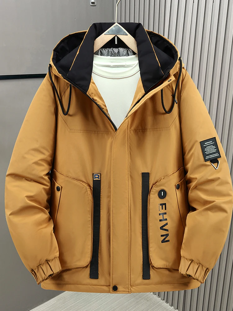 Extra Large Fce Lined Men's Cotton Jaet Winter Windproof Waterproof Workwear Coat plus Size Fat Men's Cotton Coat 400 Po...