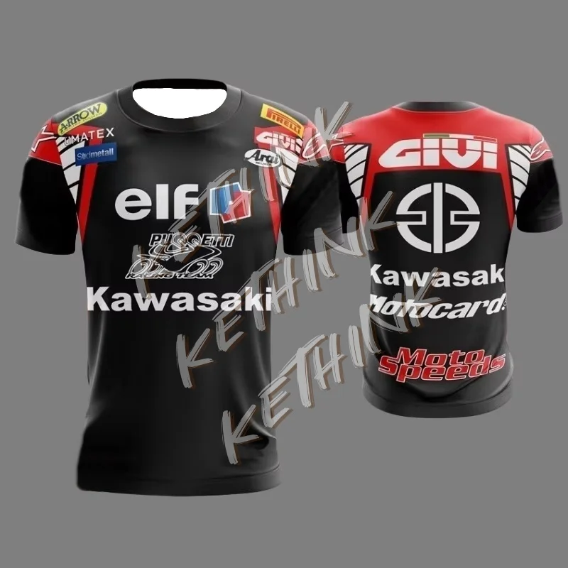 

Quick Dry Kawasaki Motorcycle Jersey, Breathable Riding Shirt Y2K Dirt Bike & Mountain Racing,Comfortable Daily Gear T-shirt