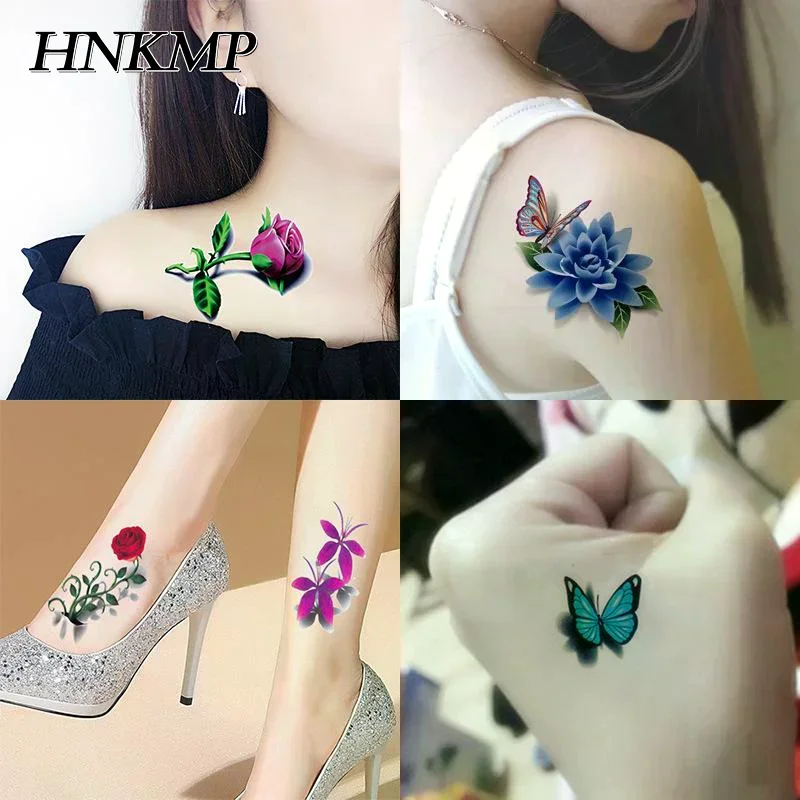 

20 Sheets Waterproof Temporary Flower Butterfly Tattoo Stickers Women Fashion Art Sexy Removable Men Body Sticker Long-Lasting