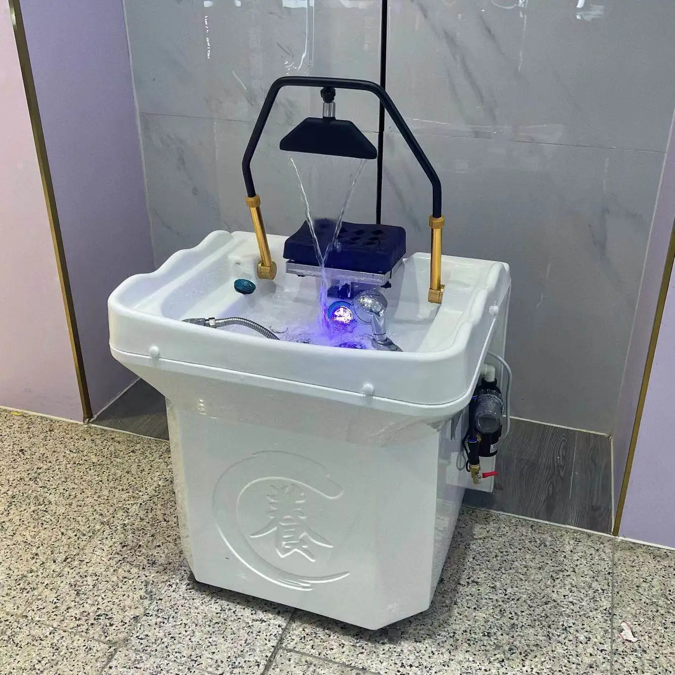 Movable head treatment basin Water storage type Internet celebrity shampoo with constant temperature water circulation fumigatio