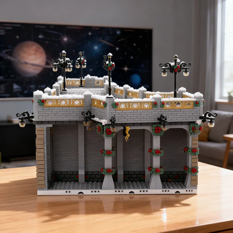 

6761 деталь MOC: Зимний тоннель для рождественских моделей, строительные блоки, архитектурная игрушка, рождественские подарки, кирпичики для детей, DIY