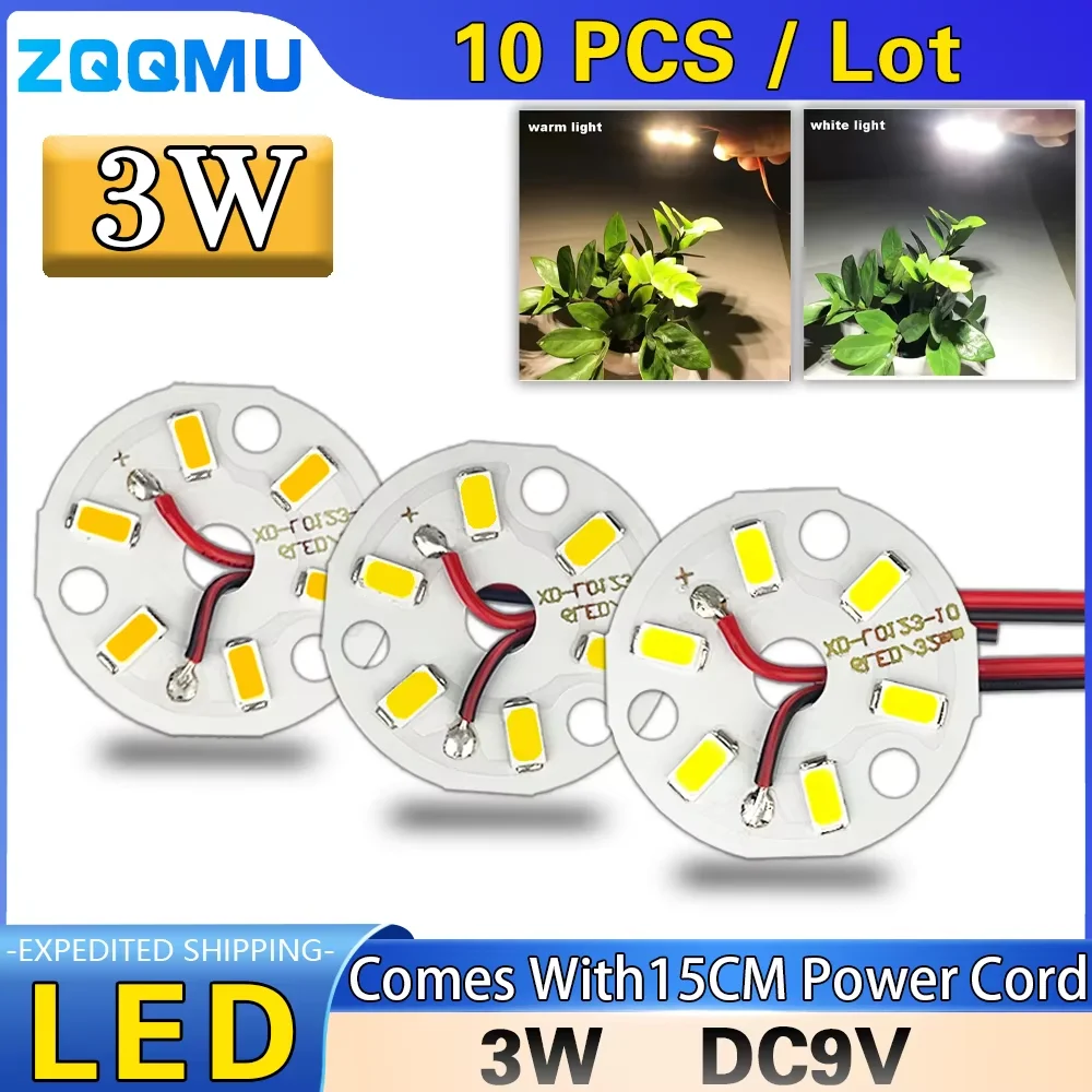 10Pcs High Bright LED Light Board 3W 12V Warm White Dia 32MM SMD 5730 Chips For DIY Bulb Circular Transformation Light Source