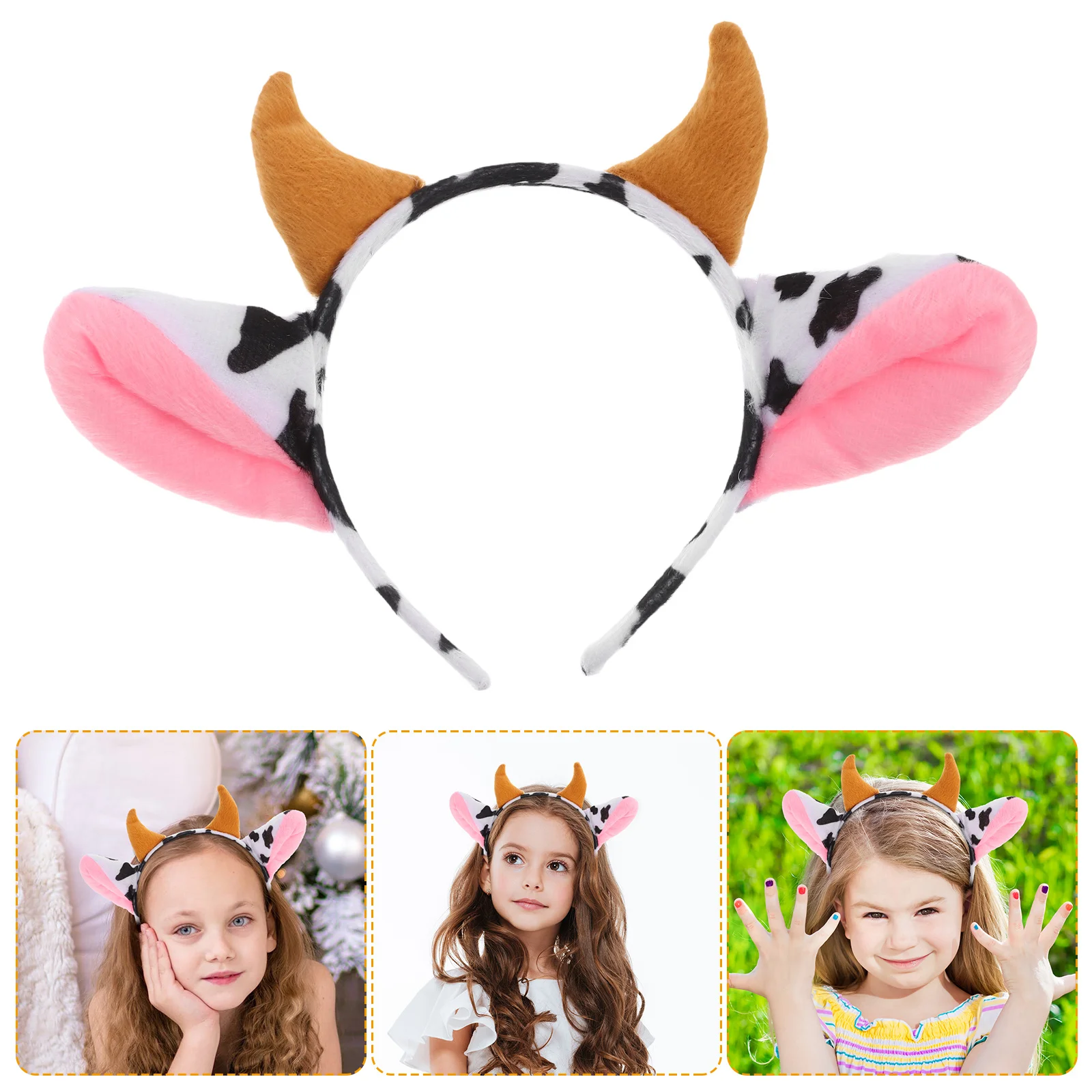 

2pcs Dairy Cow Premium Cow Hairband For Birthday Halloween Headband Cattle Headband Daily Wear Pretend Play Hair