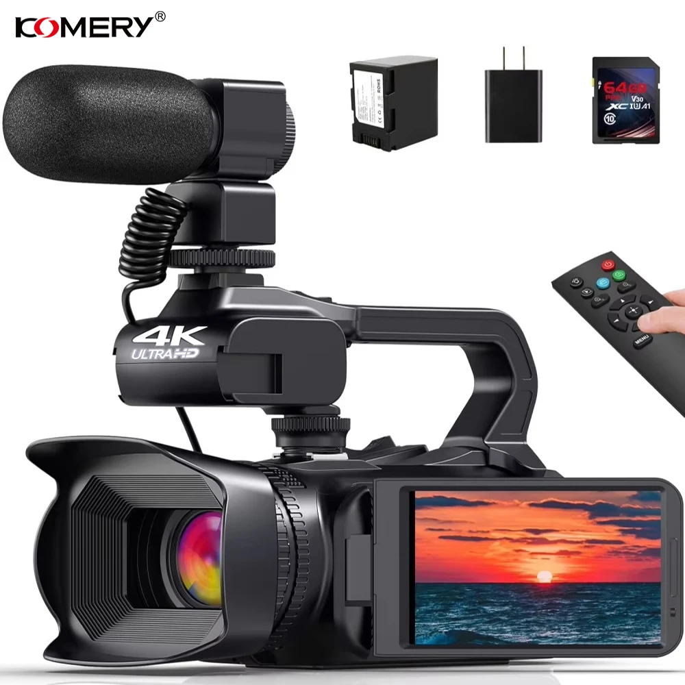 4K HD Video Cameras for Photography 64MP WiFi Livestream Webcam Camcorder 18X Digital Zoom Vlog Recording Camera for YouTube