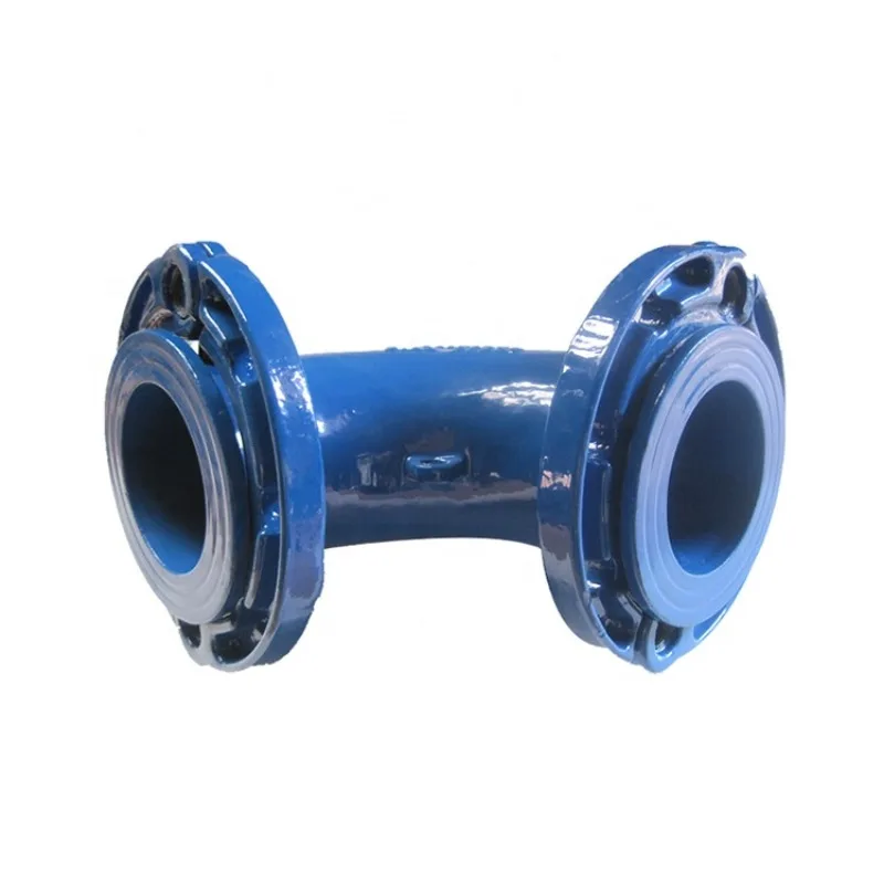 EN545 PN16 DN40-DN400 Ductile iron double movable flange painted 90 degree elbow for water supply and drainage systems