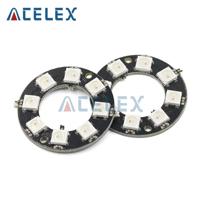 RGB LED Ring 1Bit 8Bit 12Bit 16Bit 24Bit WS2812 5050 RGB LED + Integrated Drivers Built-in full-color actuate lights Round