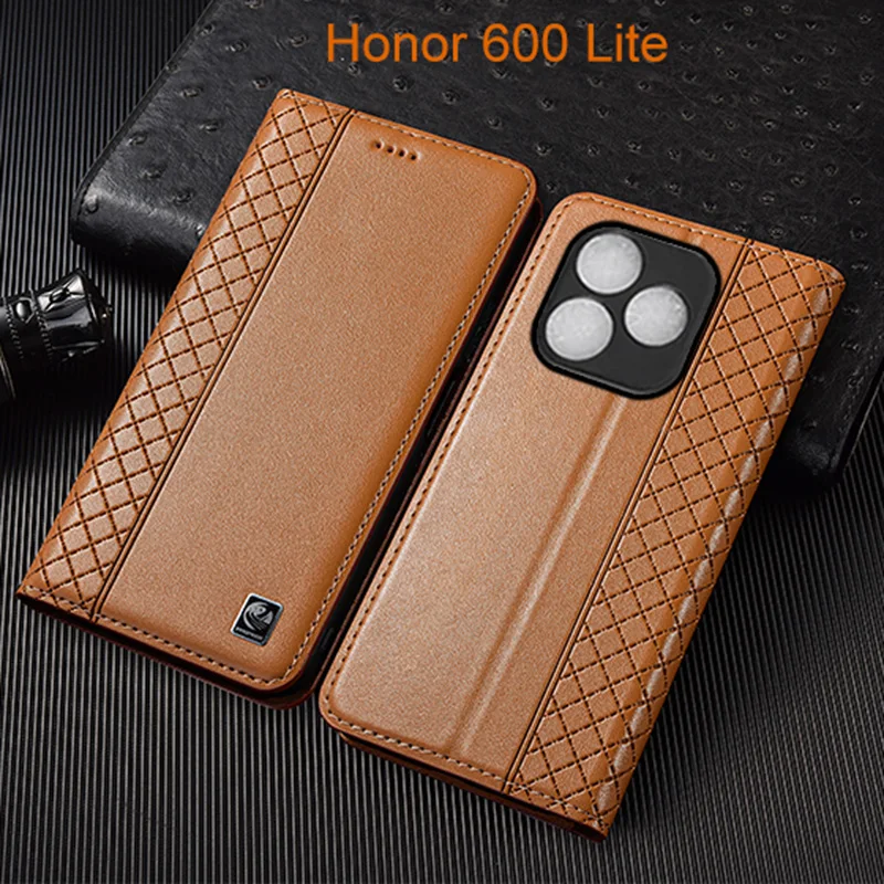 

Napa Inner Grid Genuine Leather Flip Case For Honor 500 600 Pro Lite Phone Cover Card Cases Scratch Proof