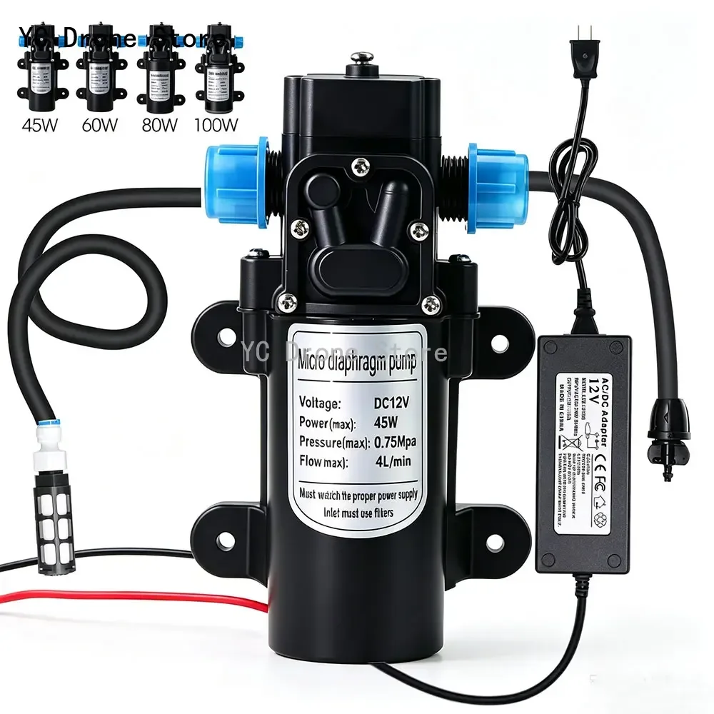 45W 60W 80W 100W 110-240V Self-Priming Diaphragm Water Pump for Plant Spraying Garden Irrigation Car Washing