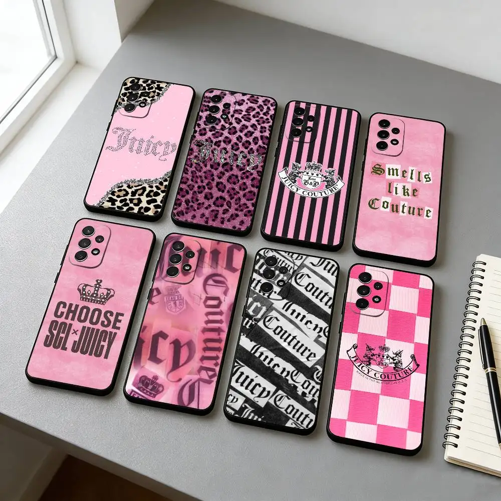 J-Juicy C-Couture leopard Phone Case For Samsung S25,S24,S21,S22,S23,S30,Ultra,S20,Plus,Fe,Soft Silicone Black Cover