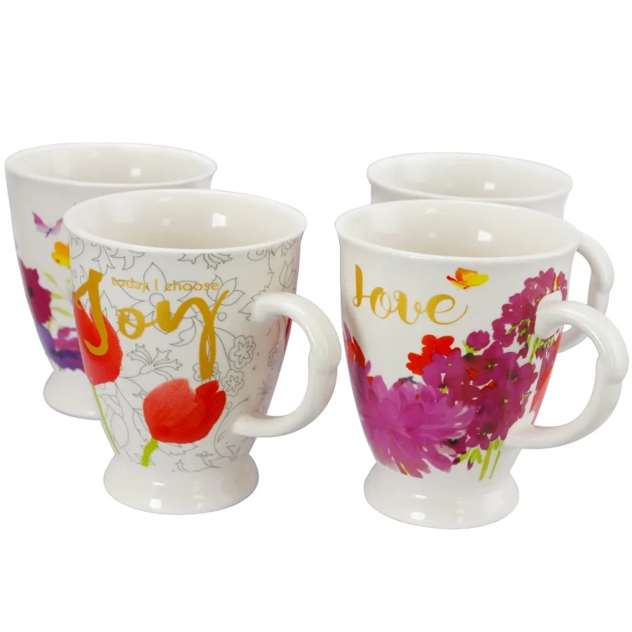 

17.4 oz Cup Set Set of 4 Assorted Designs