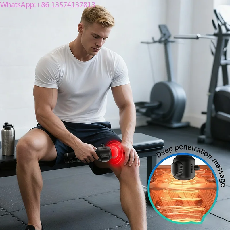 

Professional 4 Heads Booster Sports Vibration Deep Tissue Body Massage Machine Muscle Facial Massager Gun