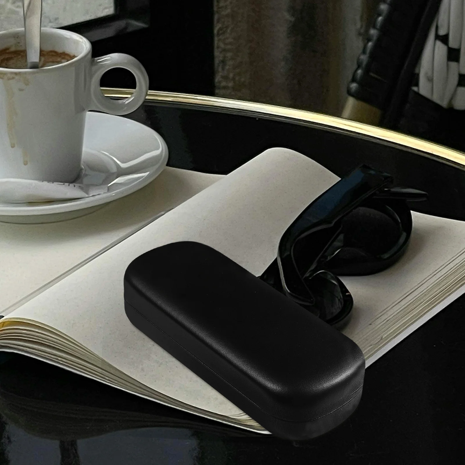

Luxury Hard Shell Glasses Case Premium Faux Eyewear Holder for Men Women Impact Resistant Portable Design
