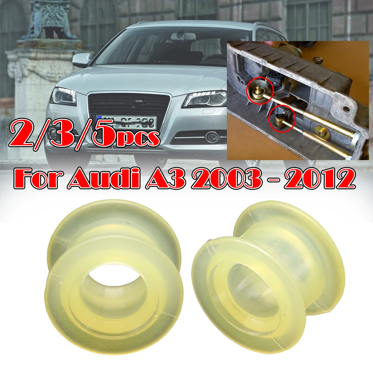

2/3/5PC Gear Shift Cable Bushing For Audi A3 2003 2004- 2012 Lever Repair Kit Gearbox Selector End Linkage Rubber Sleeve Clip