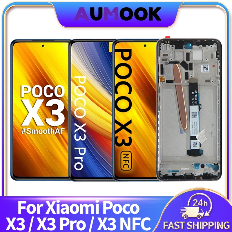 شاشة LCD مقاس 6.67 بوصة لأجزاء Xiaomi POCO X3 POCO X3 PRO X3 NFC مجموعة المحولات الرقمية لشاشة تعمل بلمس MZB07Z0IN M2102J20SG M2007J20CG