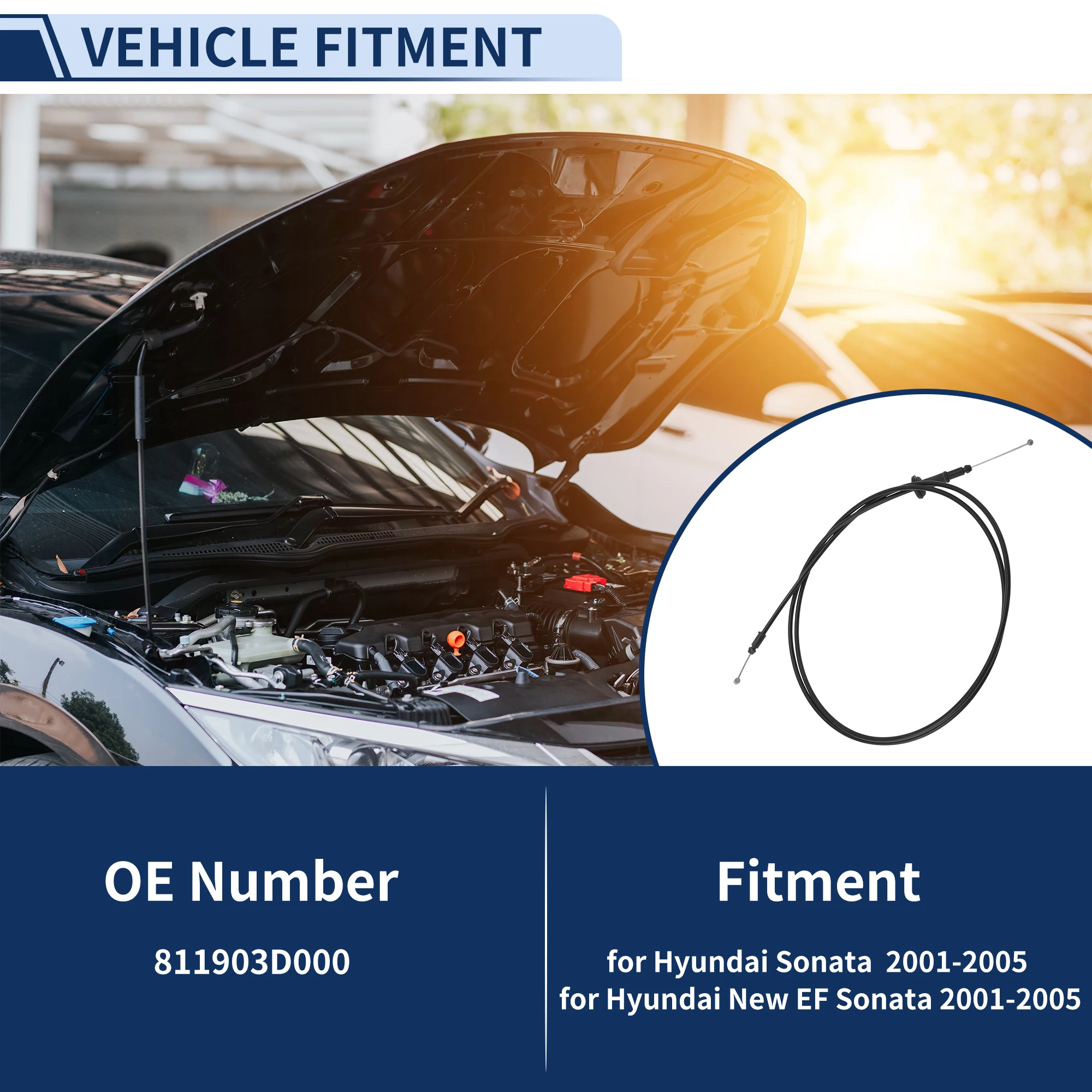 

Трос открывания защелки капота UXCELL для Hyundai Sonata 2001-2005 No 811903D000