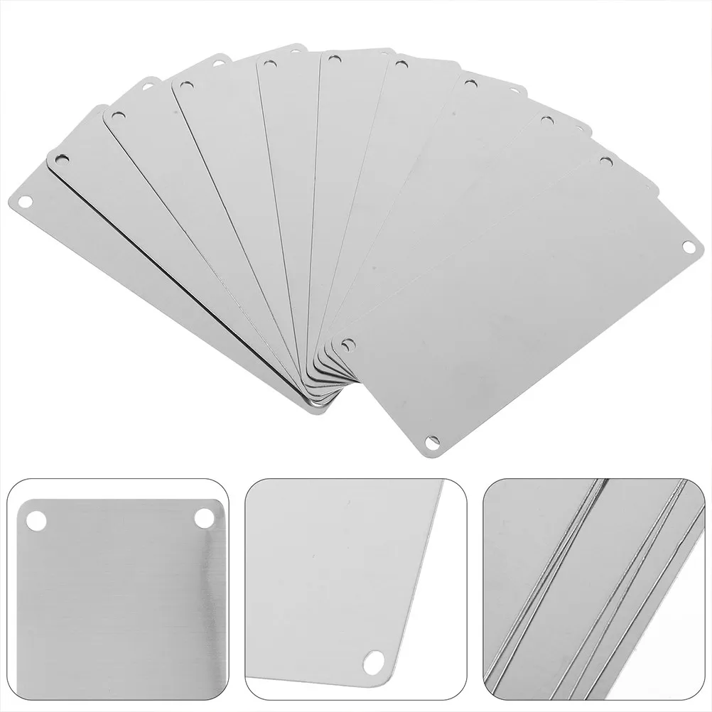 

10 шт. прямоугольных заготовок из нержавеющей стали для гравировки, для самостоятельного изготовления именных табличек, металлических бирок для офиса, отеля, дома, для штамповки