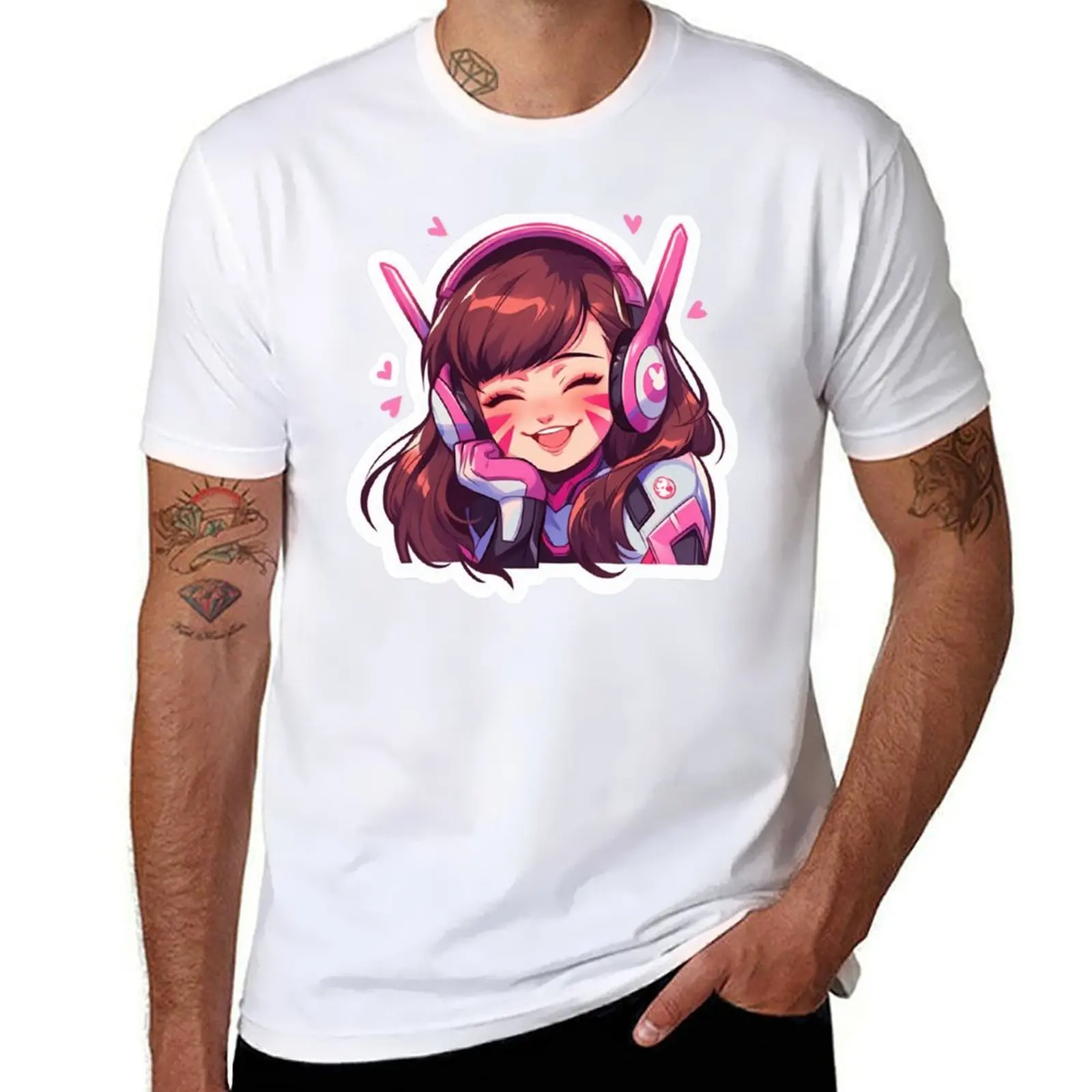 

Cute D.Va T-Shirt t shirt man luxury anime t shirts oversize cotton t shirt man T-Shirt