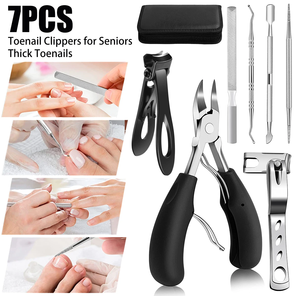 7 قطعة مجموعة كليبرز أظافر نام علاج الأظافر أداة القدم نام أظافر إزالة تصحيح كليبرز للأظافر سميكة نام