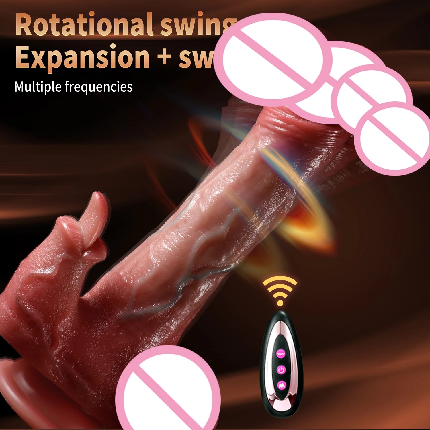 Realistic Dildo Telescopic Vibrator Remote Control Female Stimulator Big Penis Anal Plug Heating Thrusting Sex Toys for Women - view 3