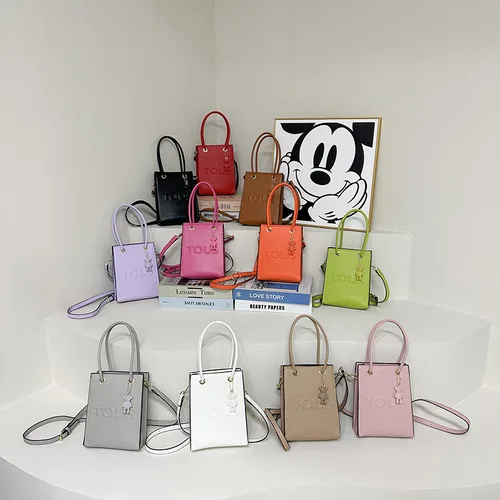 Bolso cuadrado pequeño para mujer, bolso nuevo a la moda, bandolera informal, bolso para teléfono móvil de Color sólido 2024