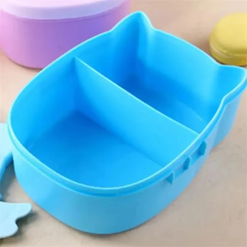 Lovely Beautiful Portable Microwave Capable Plastic Children Students Lunch Box Bento Box Food Container Cutlery Insurance Box