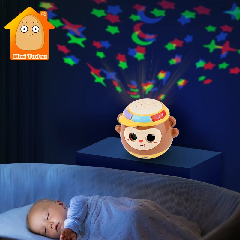 Baby Toy Star Projector Lamp Night Light Cute Cartoon Flash Music Rattle Tumbler Early Educational Toys For Infant 0 12 Months