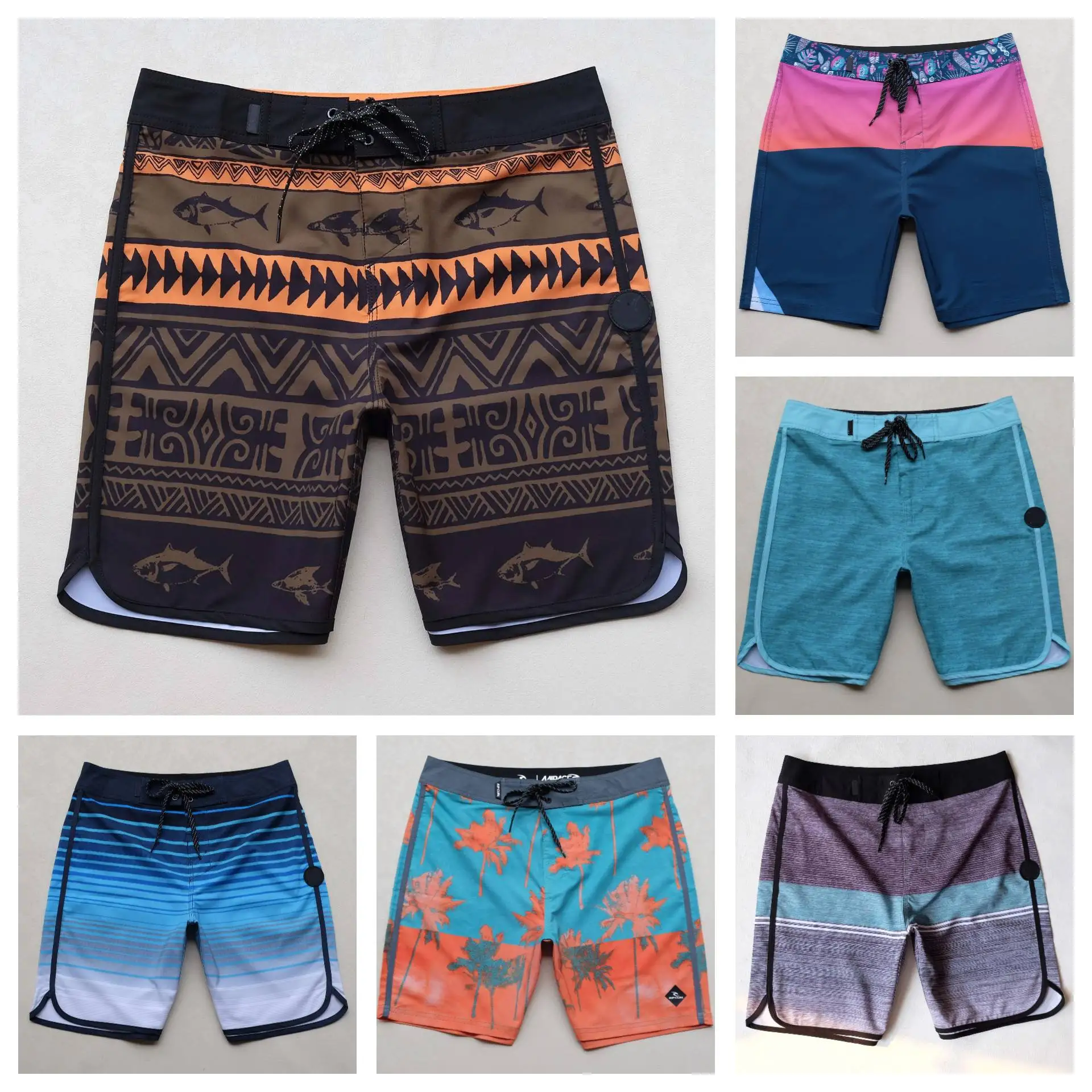

Summber Bermuda Board Waterproof Shorts Men'S 4-Way Stretch Quick Drying Loose Surfing Swim Print Trunk Beach Pants Swimsuit