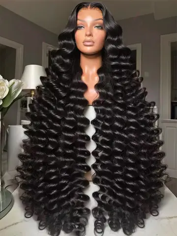 Loose Deep 13x6 Lace Front Human Hair Wig 30 40 Inches Brazilian Water Deep Wave 13x4 HD Lace Frontal Wig Curly Wigs For Women