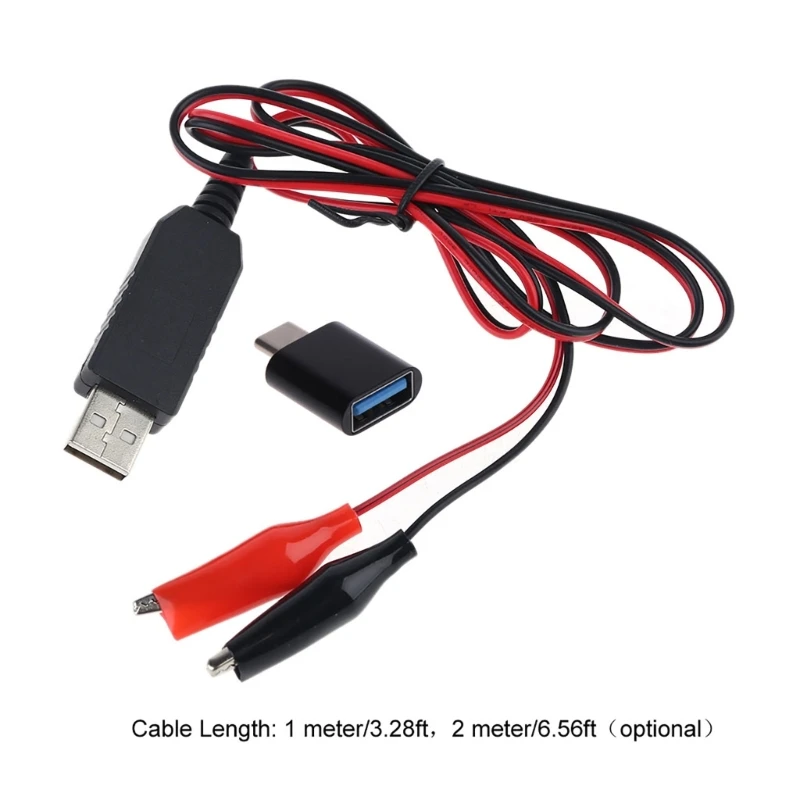 ADWE Eliminadores batería AA/AAA/C/D tipo C USB 5V a 3V Cable reductor convertidor voltaje fuente alimentación para