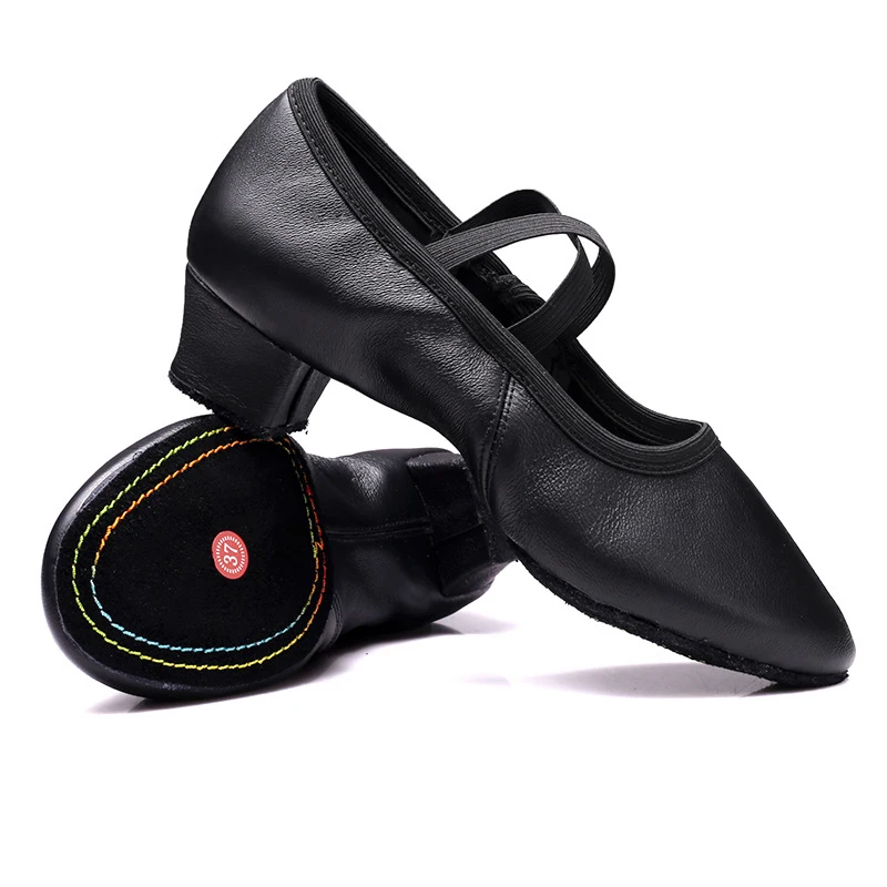 Buty do tańca damskie balerina Jazz Salsa Soft podeszwa 1cm na niskim obcasie dziewczęce pantofle do tańca damskie trampki do tańca latynoskiego